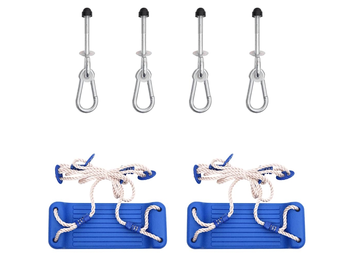 Vidaxl Assentos De Baloiço 2pcs C/ Pedras De Escalada Polietileno Azul