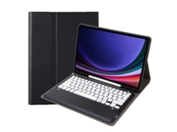 Capa De Couro Para Tablet Samsung Galaxy Tab S9+ / S9 Fe+ A810b Com Compartimento Para Caneta, Teclado Bluetooth Destacável E Sistema De Reprodução.
