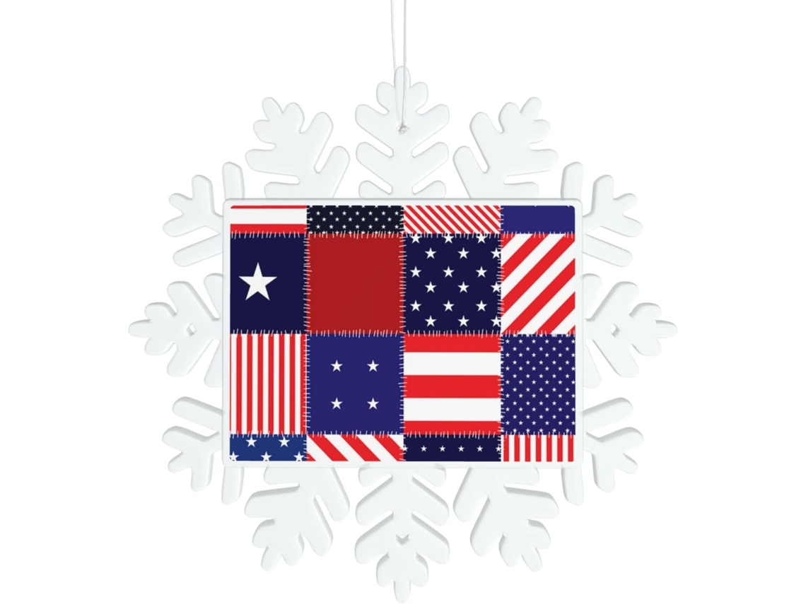 Decoração de Floco de Neve - Transparente - Fácil de Pendurar - 14 x 14 cm