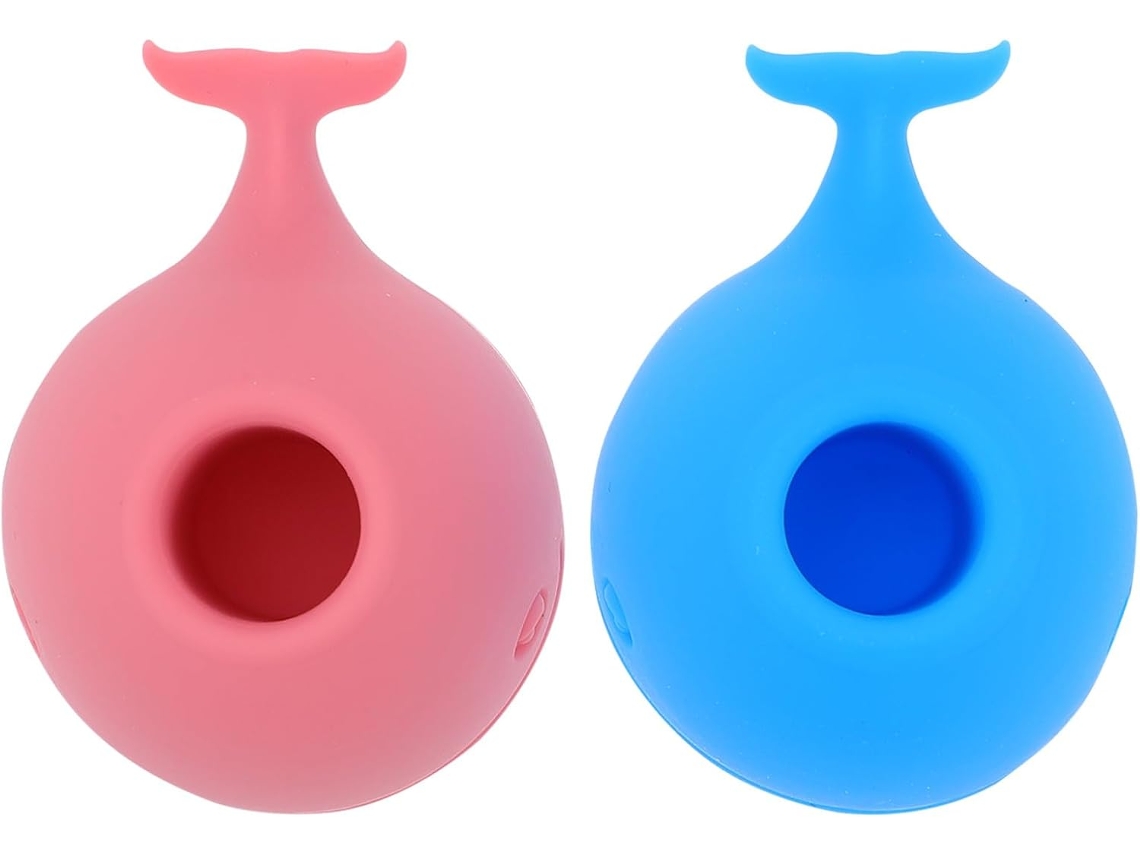 Suporte De Silicone Em Formato De Baleia Para 2 Escovas De Dente, Mantém As Escovas Limpas E Organizadas No Banheiro