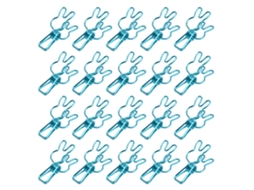 20 Pinças De Metal Chapas Eletrochapas Clips Multiusos Com Mola Forte Azul