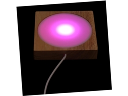 Luminária Noturna Led Wooneky Chic Com Base De Madeira, Elegante E