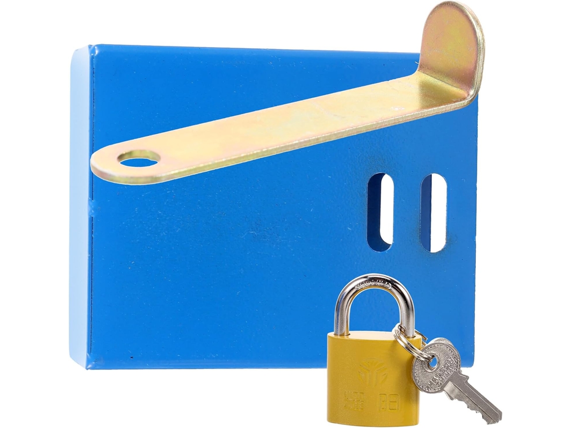 Conjunto De Trava Para Torneira Externa Em Ferro Azul Com Design