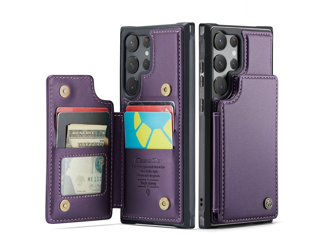 Capa De Couro Dobrável Multifuncional Para Celular.roxo - Samsung S23 Plus
