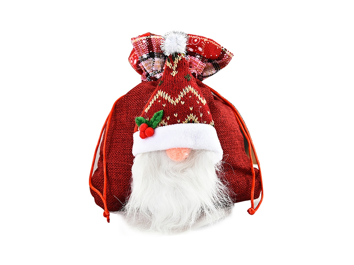 Saco De Maçã De Natal (estilo Boneca Sem Rosto, Material Linho) Eoocoo