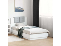 Vidaxl Estrutura De Cama C/ Cabeceira E Luzes Led 90x190 Cm Branco