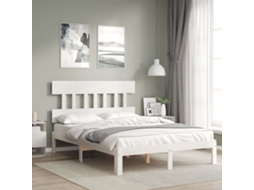 Vidaxl Cama Sem Colchão 120x200 Cm Madeira de Pinho Maciça Branco