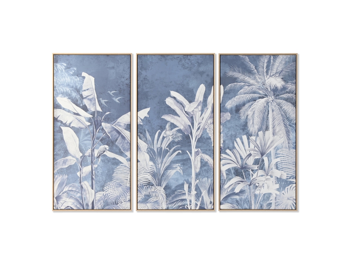 Conjunto de 3 Telas Impressas com Palmeiras, 180x4x120cm ALEXANDRA HOUSE LIVING