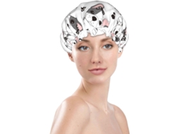 Touca De Banho Feminina, Reutilizável, Impermeável, Dupla Camada, Com Elástico, Ideal Para Cabelos Longos, Com Estampa