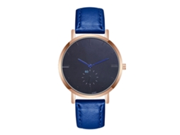 Reloj Analógico De Cuarzo Con Correa De Cuero Pu Para Hombre Deportivo Empresarial (azul Real)