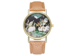 Reloj De Pulsera Quartz Para Mujer Zhoulianfa, Estilo Moderno, Color Beige