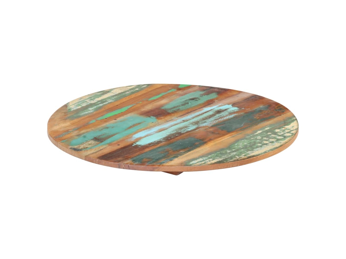 Vidaxl Tampo De Mesa Redondo 40 Cm 15-16 Mm Madeira Recuperada Maciça