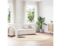 Vidaxl Tapete Shaggy De Pelo Alto Navarra 240x240 Cm Poliéster Creme