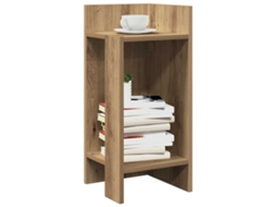 Vidaxl Mesa Lateral Com Prateleira 110x50x103 Cm Carvalho Artisiano