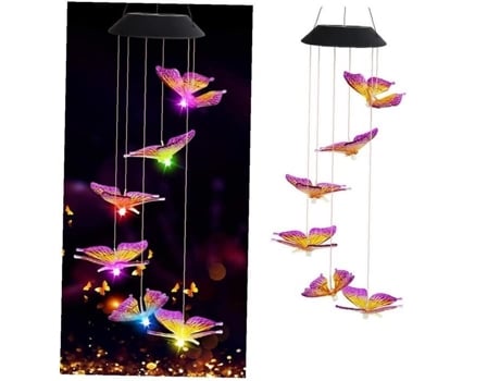 CHIME LIGHTS LED Colorful À prova dágua Animal Wind Chimes Luz Solar Móvel Externa HEMORE