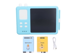 Mali tabuleiro de Escrita Lcd com Cartões Flash Falantes Brinquedo Educativo Infantil Azul