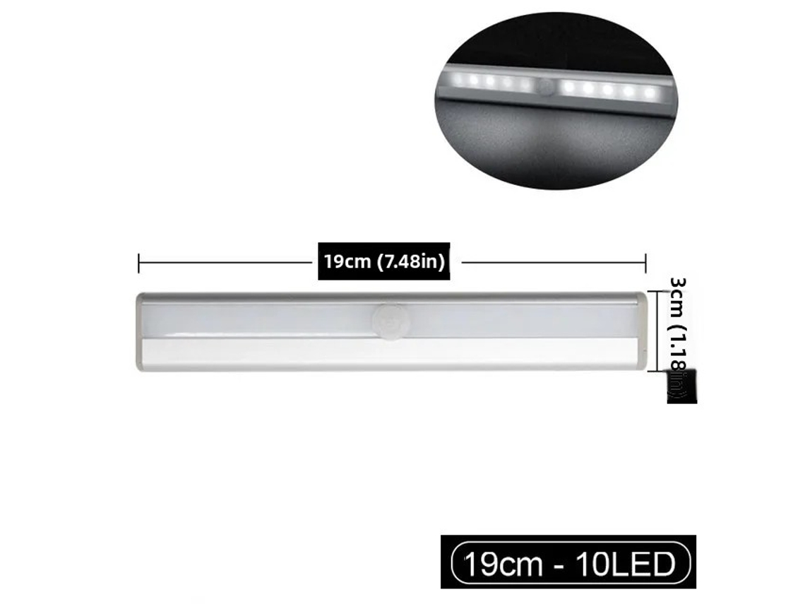 Luminária Noturna Led (luz Quente De 19 Cm) Com Sensor De Presença Pir