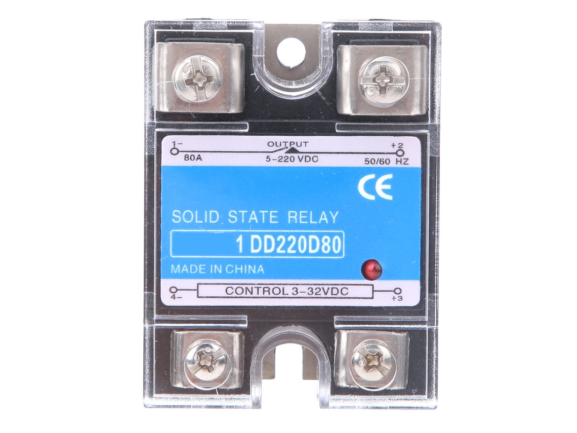Relé De Estado Sólido Dc Dc Ssr Entrada 3-32vdc Carga 5-220vdc Control 80a