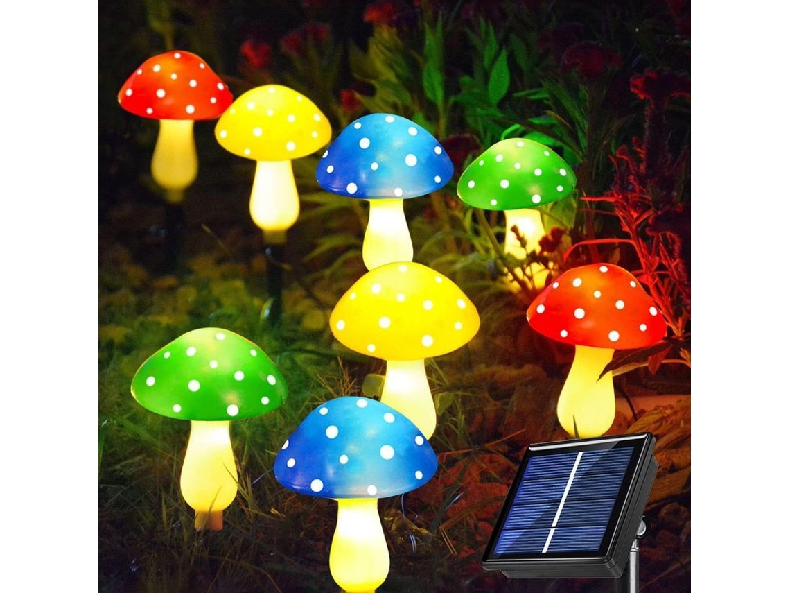2026-luz De Hongo Solar Led Multicolor Com 8 Modos Impermeável Ip65 Para Jardim Exterior