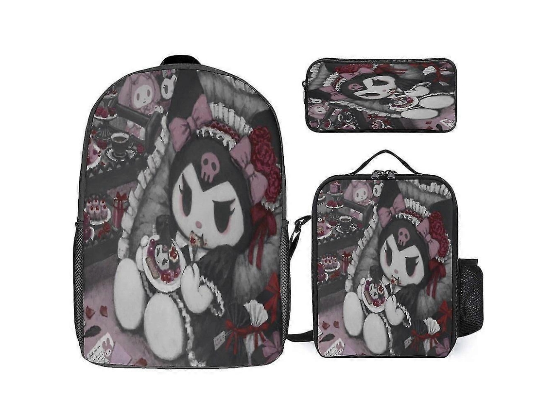Conjunto De Mochilas Com Desenho Animado, Estojo E Lancheira, Lancheira Leve Para Viagem, Mochila Casual, Material Escolar Slowmoose