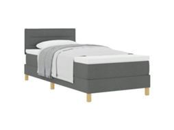 Cama Box com Colchão Cinza Escuro 80 X 200 Cm Tecido MAISON EXCLUSIVE