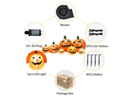 Abóbora Inflável de Halloween com Led, 10ft LAXISCREED