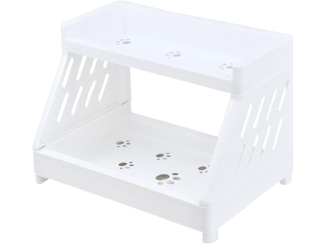 Organizador De Cosméticos Tidtaleo Com 2-camadas Em Plástico Vazado Para Banheiro, Com Design Simples E Clássico