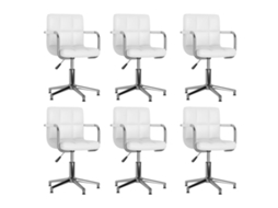 Swivel Dining Chair, Swivel Dining Chairs Vidaxl Branco Couro Artificial (n/a)