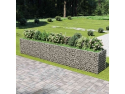 Vidaxl Canteiro Elevado/cesto Gabião 540x90x100 Cm Aço Galvanizado
