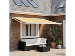 Vidaxl Tecido De Substituição Para Toldo Amarelo E Branco 300 X 250 Cm