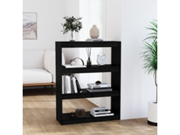 Vidaxl Estante/divisória 80x30x103,5 Cm Madeira Pinho Maciça Preto