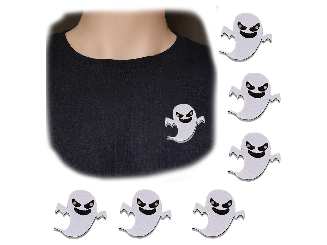 6 Broches Luminiscentes Halloween Fantasmas Morcegos e Abóboras NEVEANCE