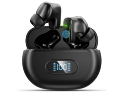 Fone De Ouvido Bluetooth Bestvite Ct05 Bluetooth 5.3 Com Caixa De Carregamento Display Digital Com Controle De Toque E Microfone Embutido Preto