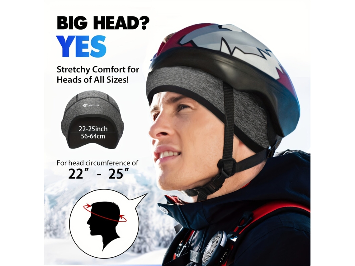 Cinzawolfilist 1 Unidade Gorro Térmico Respirável Unissex Ciclismo Proteção Vento Forro Lã Cobertura Total Corrida Esqui Motociclismo