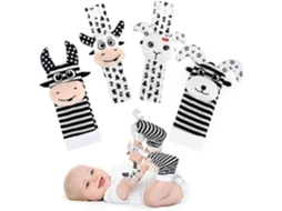Bebê Infantil Chocalho Meias Brinquedos 3 6 a 12 Meses Menina Menino Aprendizagem Brinquedo HENTEN HOME