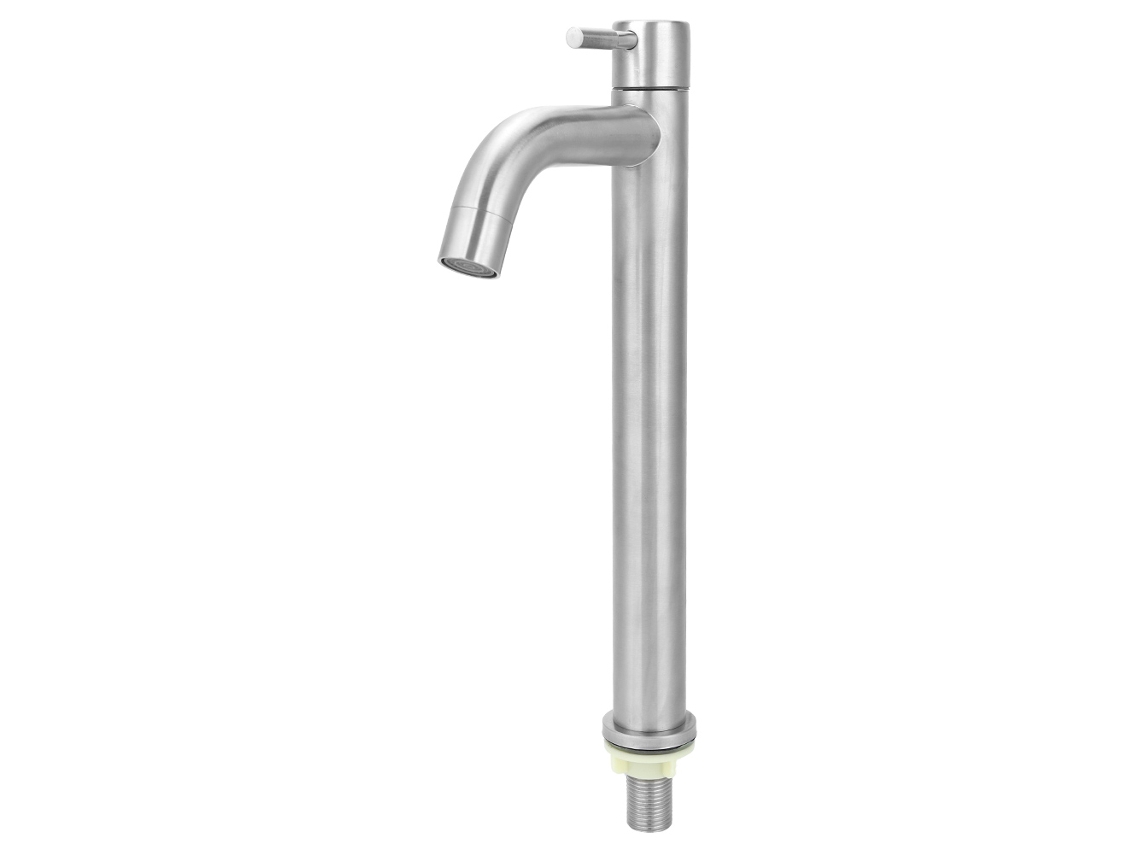 Torneira Misturadora De Cozinha, Água Fria Única Em Aço Inoxidável Com Rosca G1 De 2 Polegadas Para Lavatório, Banheiro E Cozinha