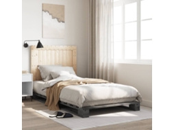 Vidaxl Estrutura De Cama Com Cabeceira 100x200cm Pinho Maciço Cinza