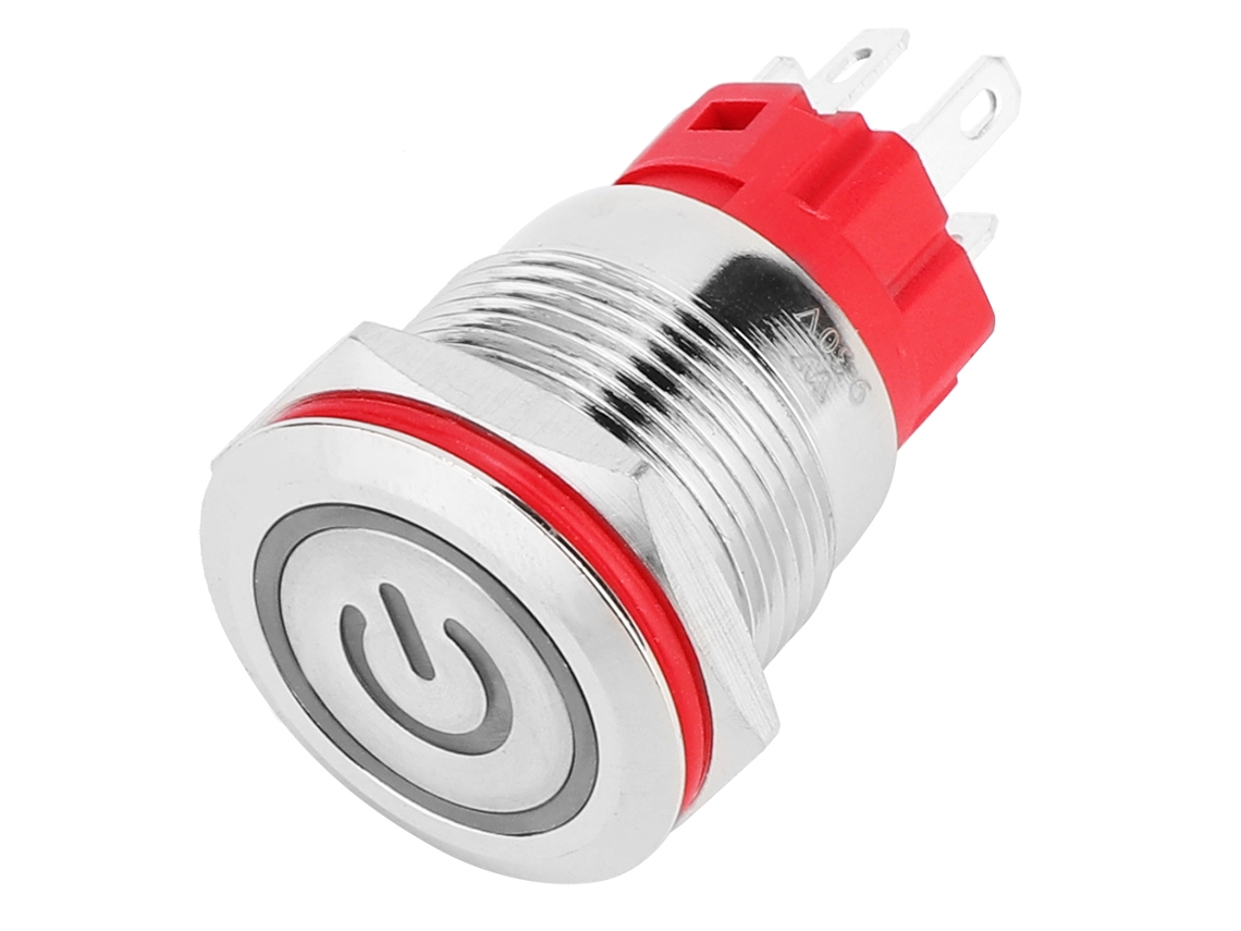 Interruptor Push button Metálico À Prova D'água Auto blocante