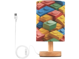 Abajur De Cabeceira Colorido Para Quarto, Com Portas de Regamento Usb C, Luminária De Mesa Cabeceira, Luminária de
