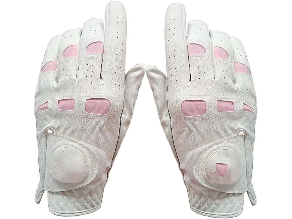 Conjunto de 2 Luvas de Golfe em couro rosa, para mulheres, para mão esquerda ou direita, S/MARCA