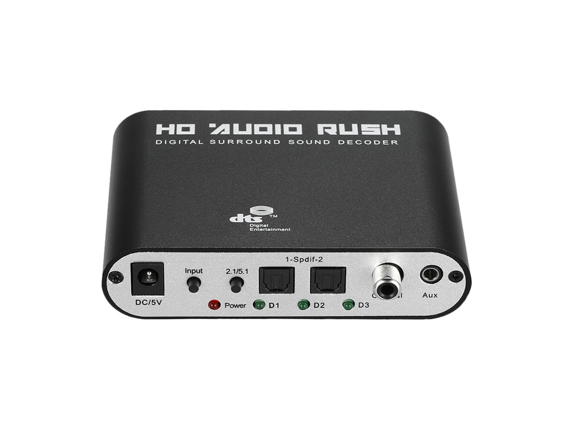 Aetheria decodificador de Áudio 5.1/2.1 Canal Audio Rush Spdif Coaxial Dts/ac 3 para Dvd Player Xbox 360