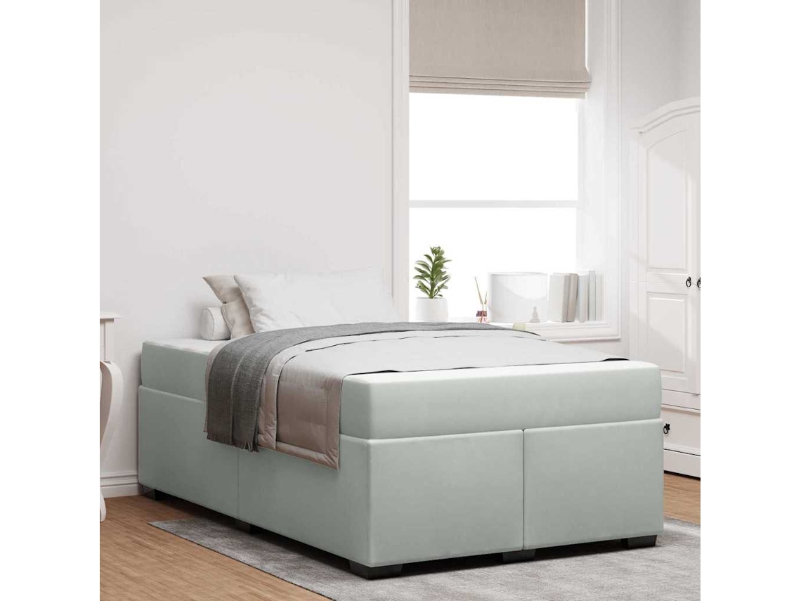 Vidaxl Estrutura Da Cama Cinzento-claro 120 X 190 Cm Tecido