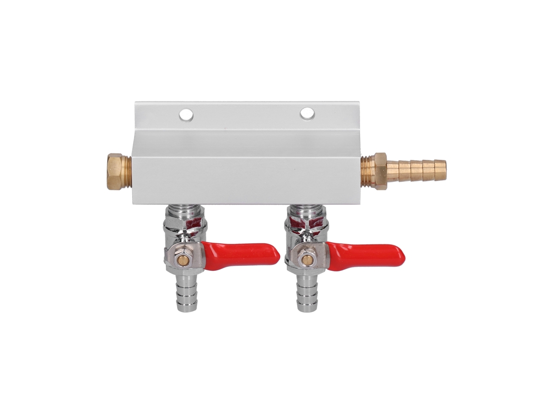 Distribuidor De Gás Co2 2 Vias Manifold Com Válvulas De Retenção Integradas Para Cerveja 5/16 Polegadas