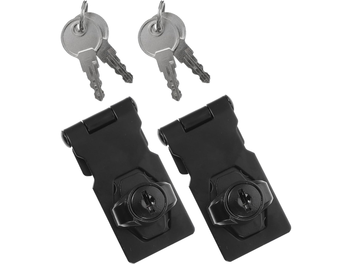 Conjunto De 2 Fechaduras Para Armário Em Liga De Zinco Preta 6 35 Cm (2 5 Polegadas)