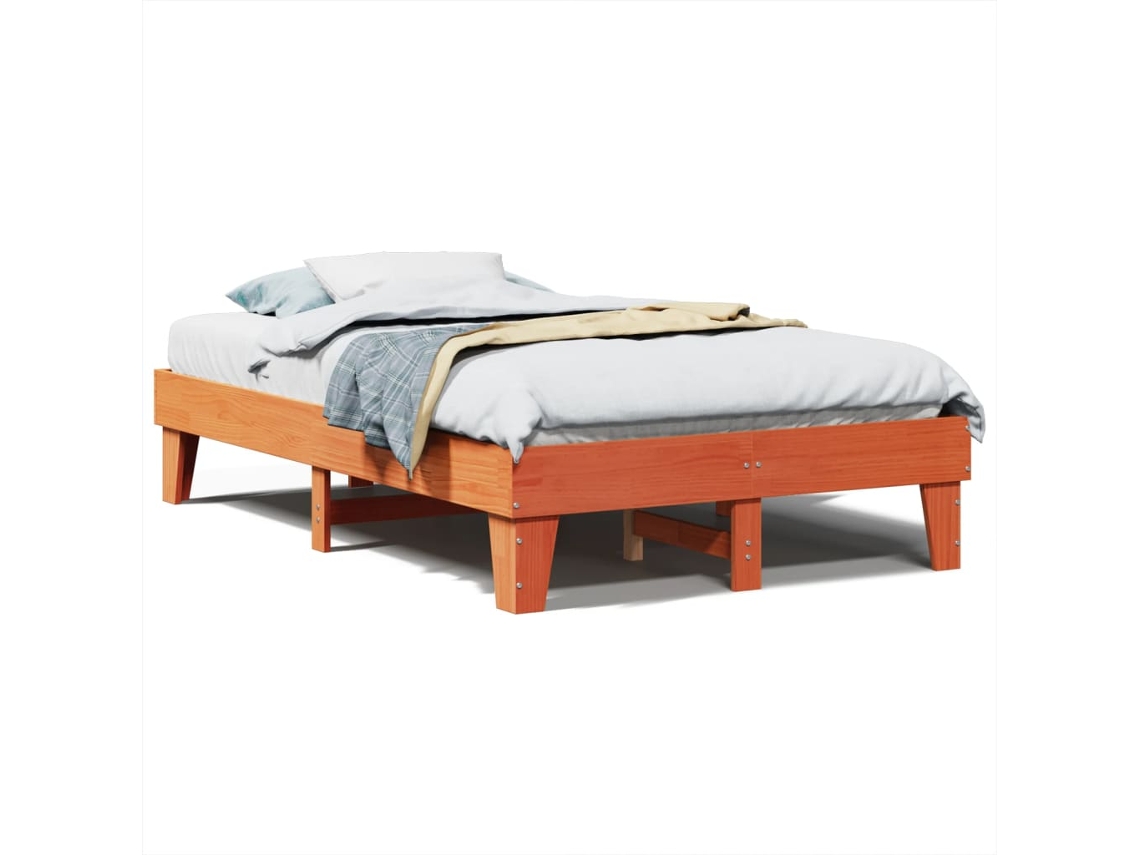 Cama Sem Colchão 135x190 cm Madeira Pinho Maciça Castanho mel MAISON EXCLUSIVE