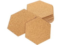 Conjunto De 120 Porta Copos De Cortiça Autoadesivos, 2 Mm De Espessura, Formato Hexagonal, Multiuso Gokoco