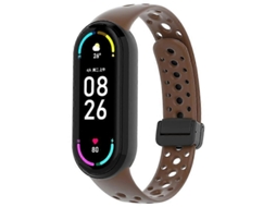 Pulseira De Silicone Preta Com Fecho Magnético E Furos Redondos Para Xiaomi Smart Band 10/9/8