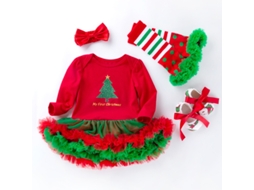 Conjunto de Saia Macacão de Bebê de Roupas de Natal 59Cm