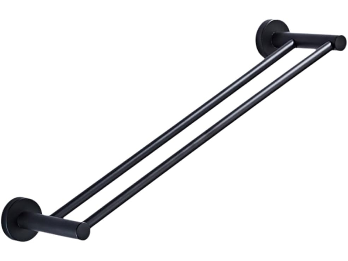 Suporte De Toalhas Parede Preto, Elegante, Com Suporte Duplo Para Toalhas, Design Durável
