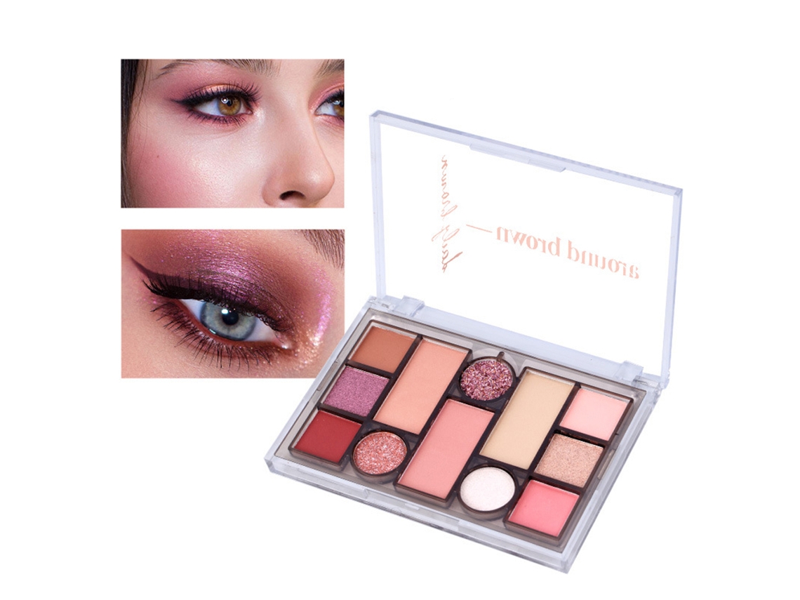 Paleta De Sombras De Olhos 12 Cores Com Textura Sedosa E Efeito Perola Para Maquiagem Duradoura